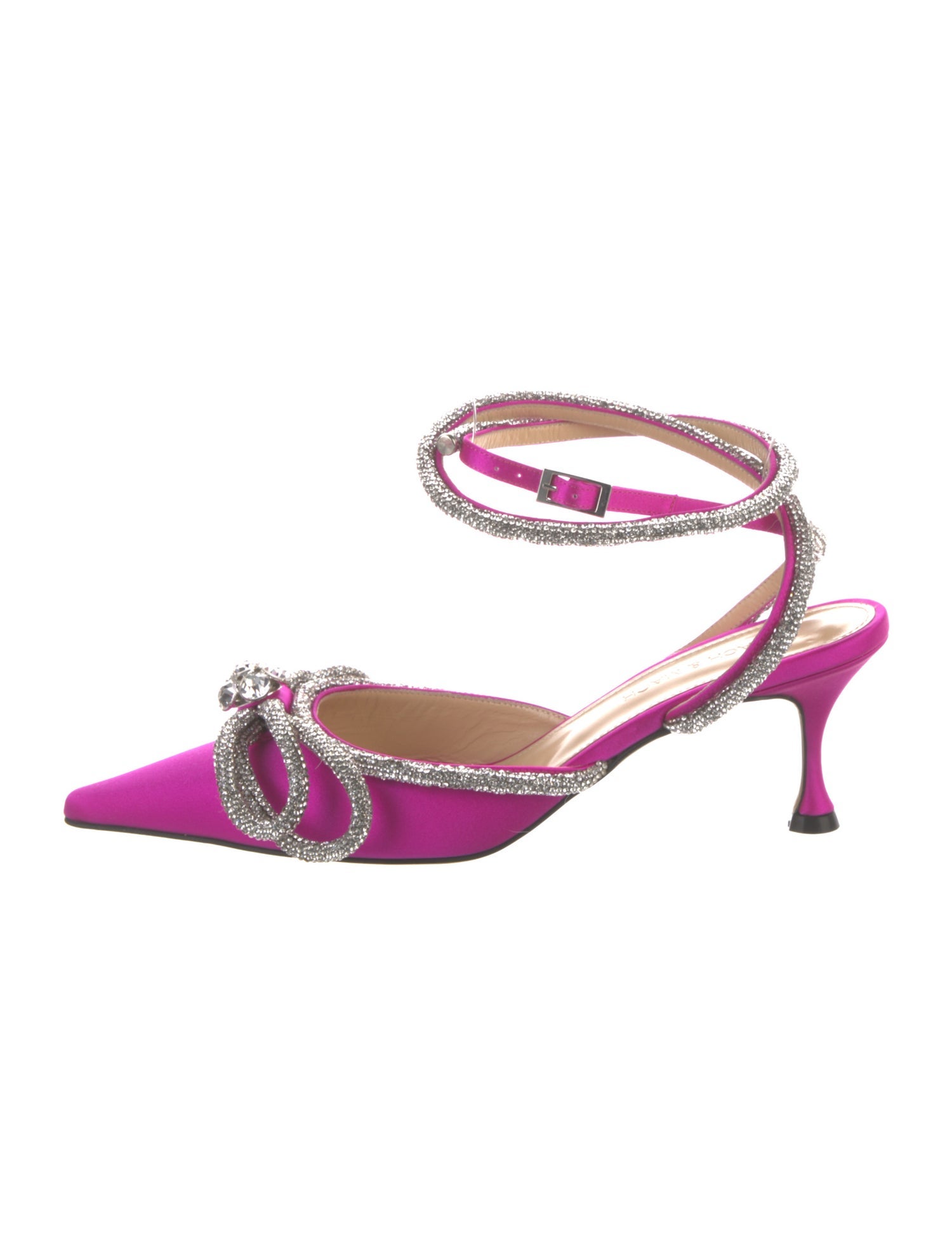 Mach & Mach Satin Bow Accents Slingback Pumps w/ Tags