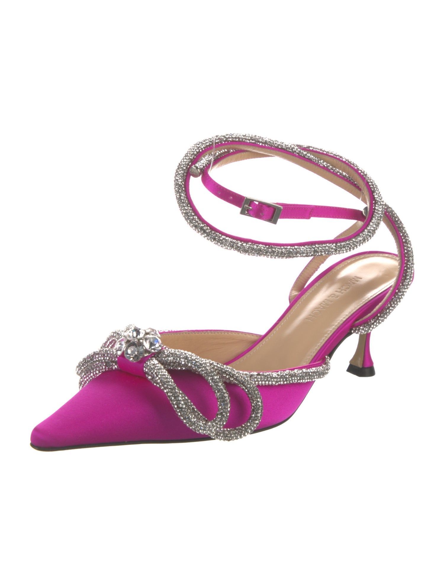 Mach & Mach Satin Bow Accents Slingback Pumps w/ Tags