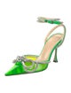 Mach & Mach PVC Bow Accents Slingback Pumps