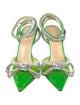 Mach & Mach PVC Bow Accents Slingback Pumps