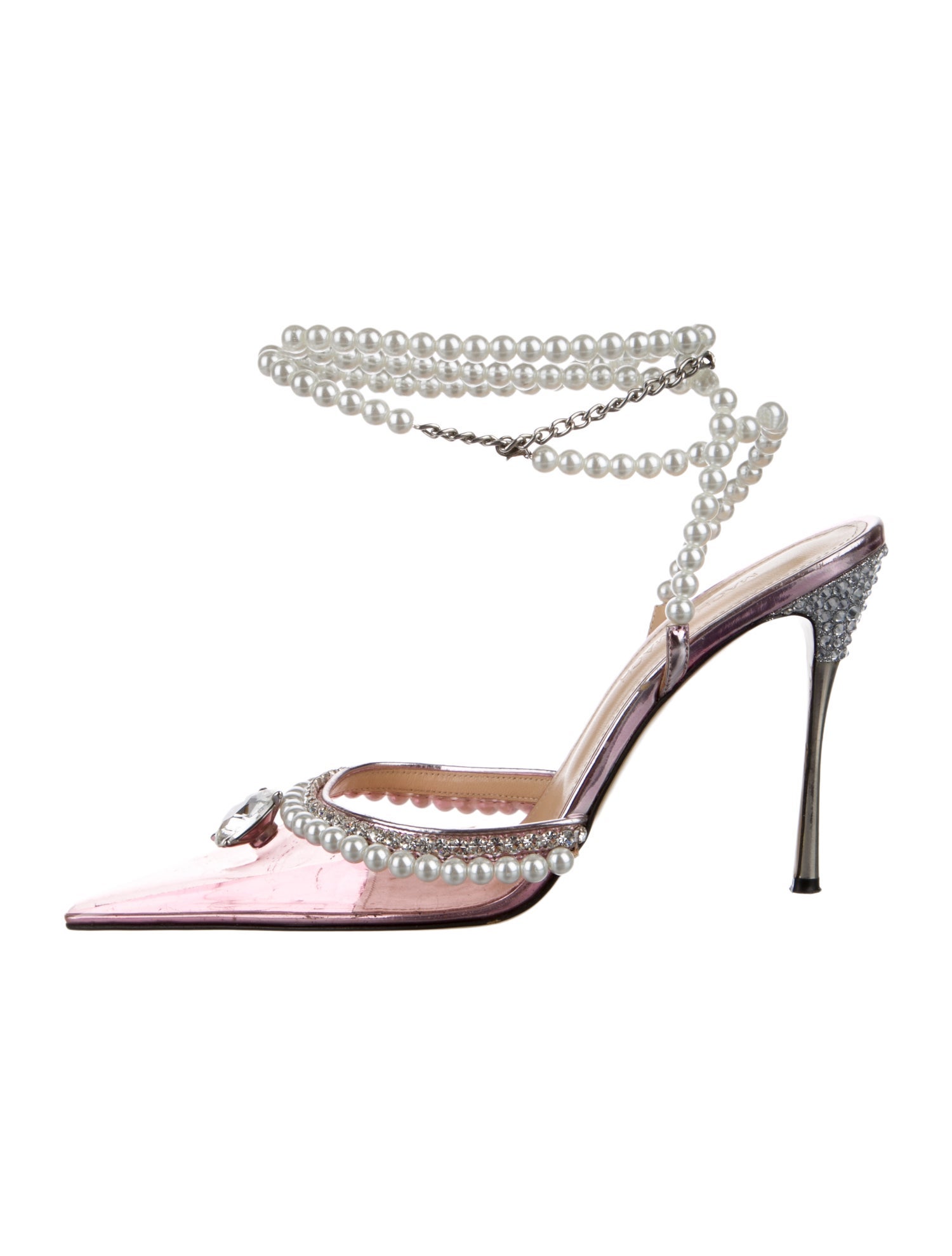Mach & Mach PVC Crystal Embellishments Mules