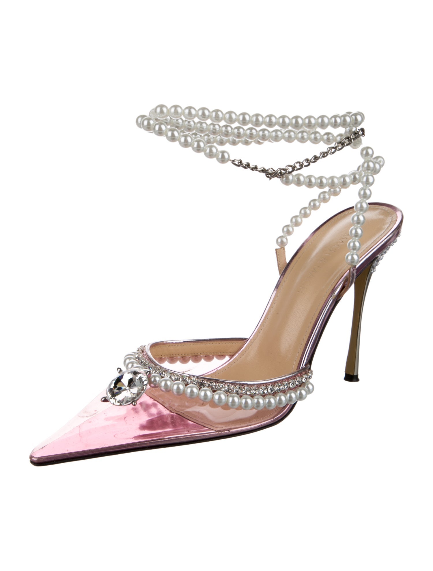 Mach & Mach PVC Crystal Embellishments Mules