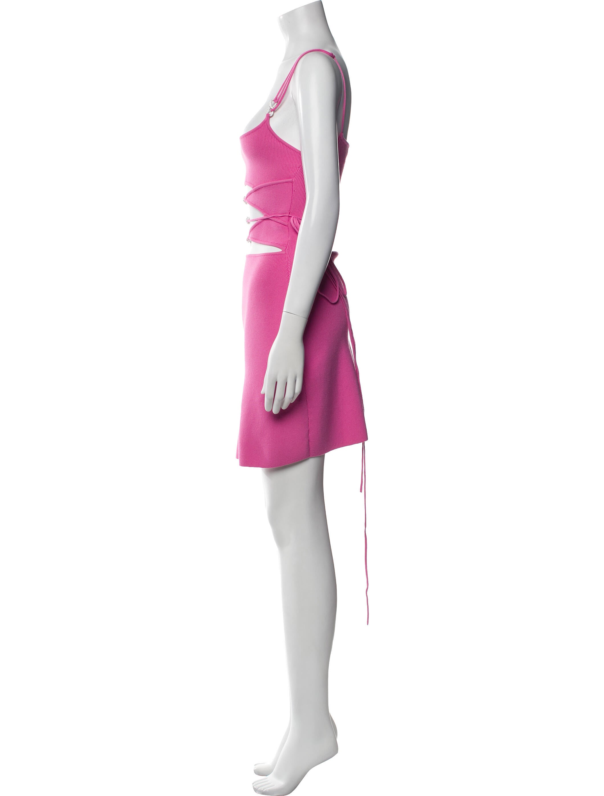 Mach & Mach Square Neckline Mini Dress