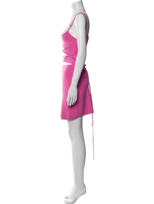 Mach & Mach Square Neckline Mini Dress