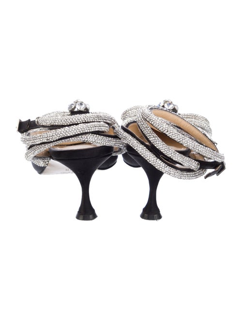 Mach & Mach Satin Bow Accents Slingback Pumps