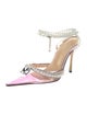 Mach & Mach PVC Crystal Embellishments Slingback Pumps