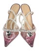 Mach & Mach PVC Crystal Embellishments Slingback Pumps
