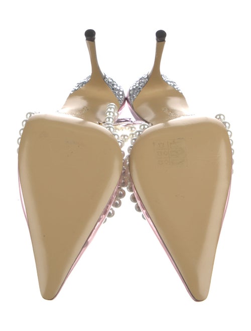 Mach & Mach PVC Crystal Embellishments Slingback Pumps