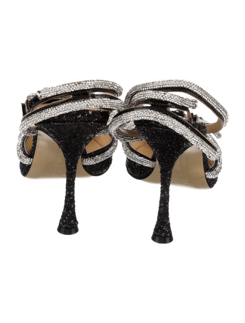 Mach & Mach Glitter Animal Print Slingback Pumps