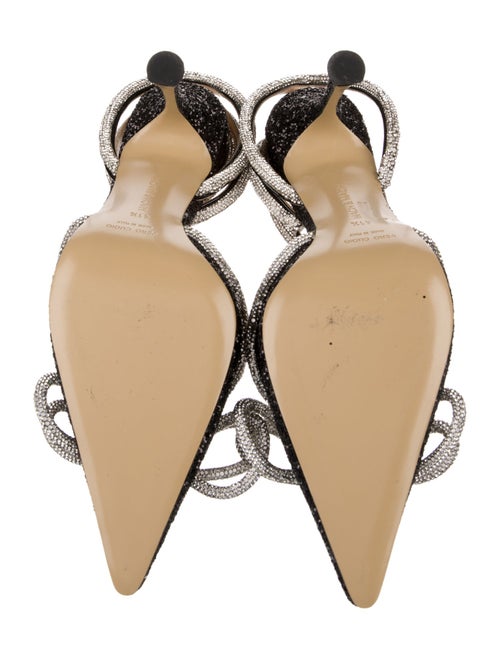 Mach & Mach Glitter Animal Print Slingback Pumps