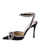 Mach & Mach Satin Bow Accents D'Orsay Pumps