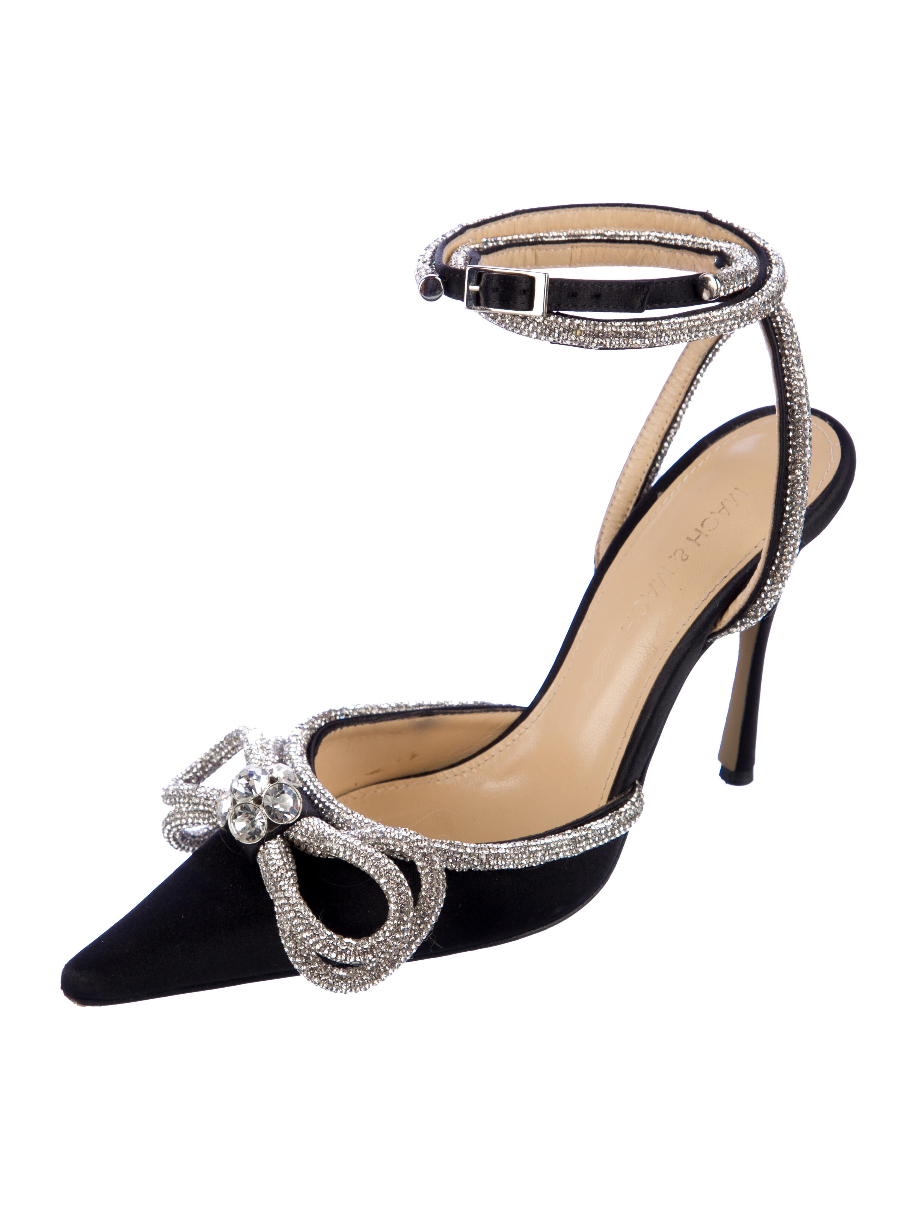 Mach & Mach Satin Bow Accents D'Orsay Pumps