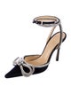 Mach & Mach Satin Bow Accents D'Orsay Pumps