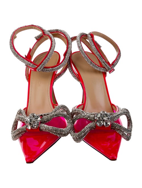 Mach & Mach PVC Crystal Embellishments Slingback Pumps