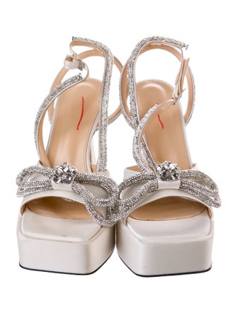 Mach & Mach Satin Bow Accents Sandals