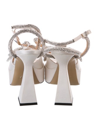 Mach & Mach Satin Bow Accents Sandals