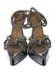 Mach & Mach Leather Bow Accents Slingback Pumps