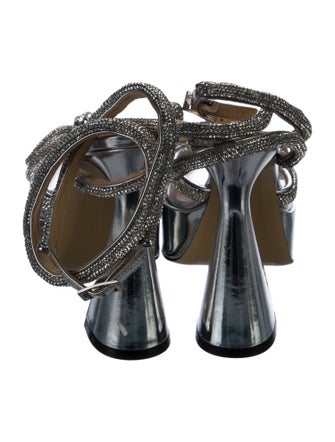 Mach & Mach Leather Bow Accents Slingback Pumps