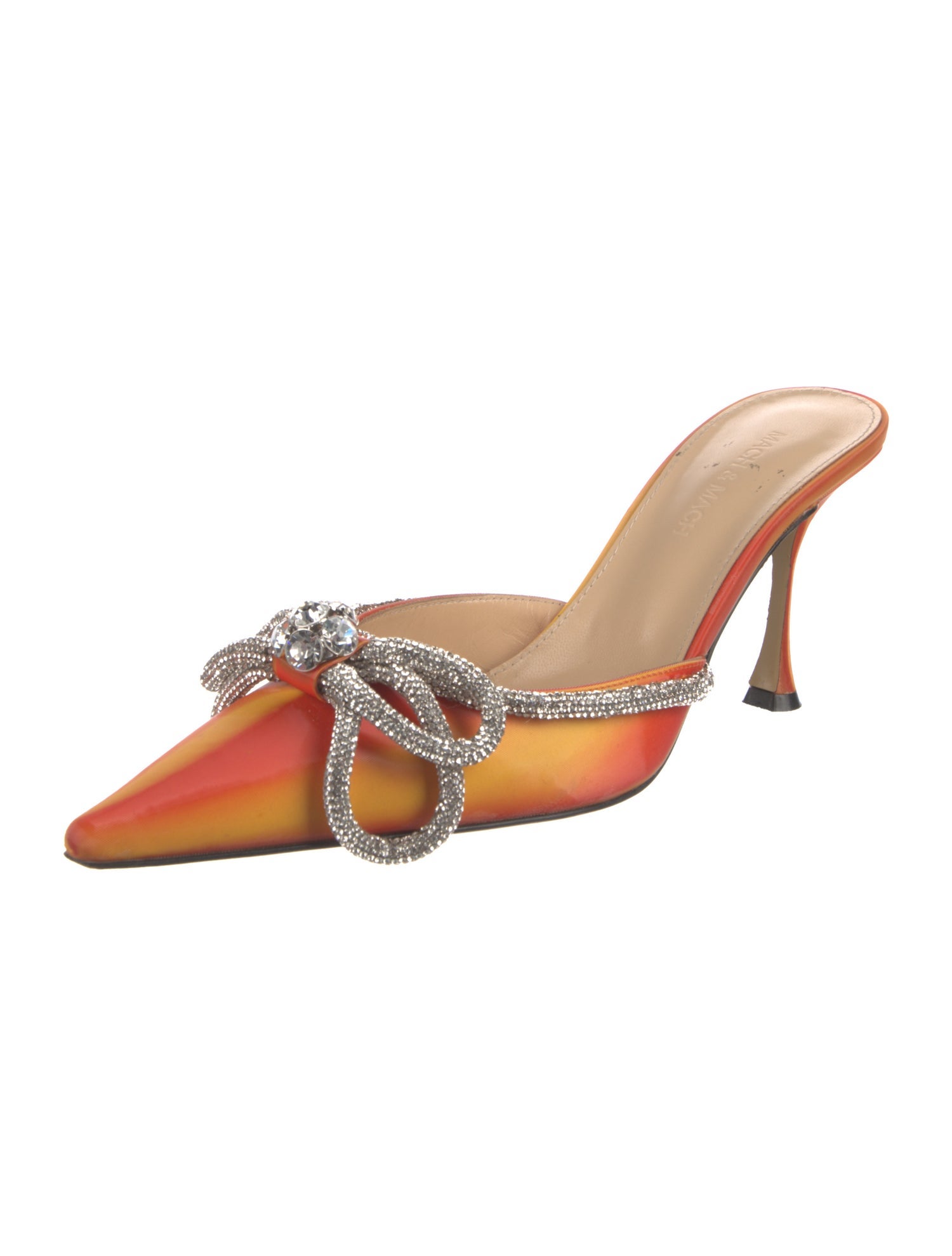 Mach & Mach Satin Bow Accents Mules