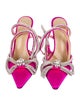 Mach & Mach Satin Bow Accents Slingback Pumps