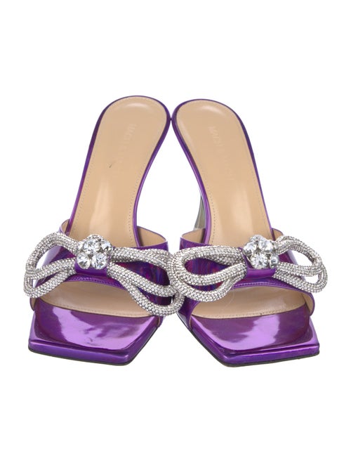 Mach & Mach Patent Leather Crystal Embellishments Slides