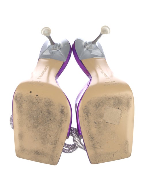 Mach & Mach Patent Leather Crystal Embellishments Slides