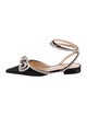 Mach & Mach Satin Bow Accents Slingback Flats