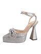 Mach & Mach Glitter Bow Accents D'Orsay Pumps
