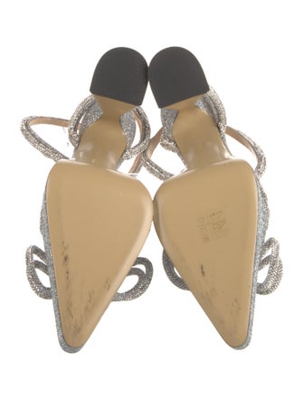 Mach & Mach Glitter Bow Accents D'Orsay Pumps