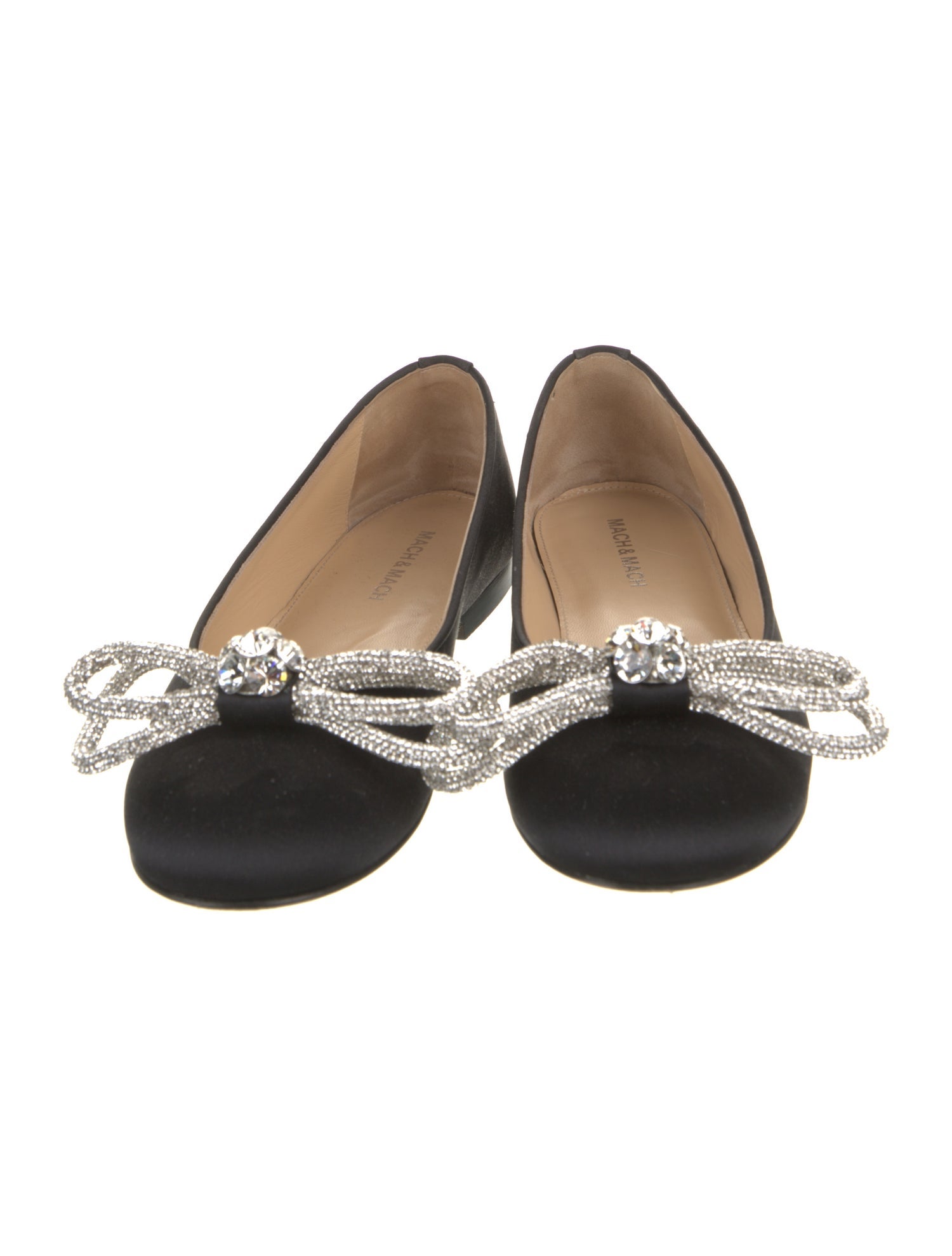 Mach & Mach Satin Bow Accents Ballet Flats