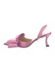 Mach & Mach Satin Bow Accents Slingback Pumps