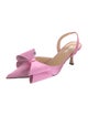 Mach & Mach Satin Bow Accents Slingback Pumps