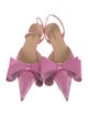 Mach & Mach Satin Bow Accents Slingback Pumps