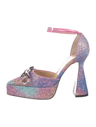 Mach & Mach Glitter D'Orsay Pumps