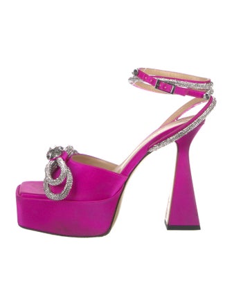 Mach & Mach Satin Bow Accents Sandals