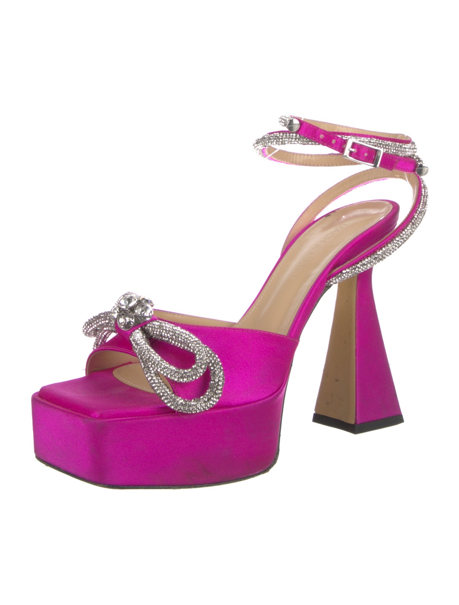 Mach & Mach Satin Bow Accents Sandals