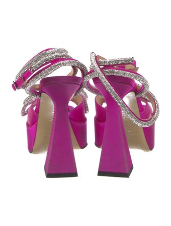 Mach & Mach Satin Bow Accents Sandals