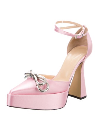 Mach & Mach Satin Chain-Link Accents D'Orsay Pumps