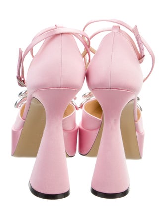 Mach & Mach Satin Chain-Link Accents D'Orsay Pumps