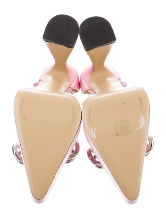 Mach & Mach Satin Chain-Link Accents D'Orsay Pumps