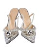 Mach & Mach PVC Crystal Embellishments Slingback Pumps