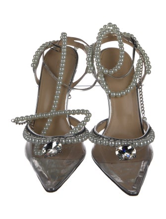 Mach & Mach PVC Crystal Embellishments D'Orsay Pumps
