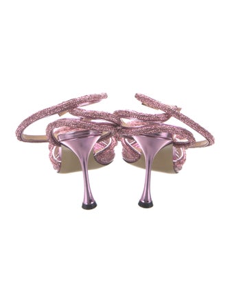 Mach & Mach Satin Bow Accents Sandals