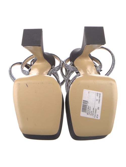 Mach & Mach Satin Crystal Embellishments Sandals