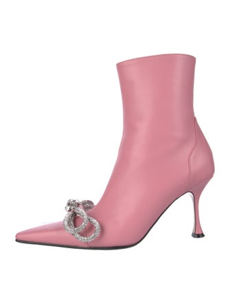 Mach & Mach Leather Bow Accents Sock Boots