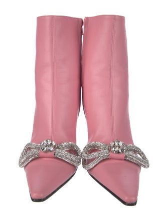 Mach & Mach Leather Bow Accents Sock Boots