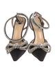 Mach & Mach Satin Bow Accents Slingback Pumps