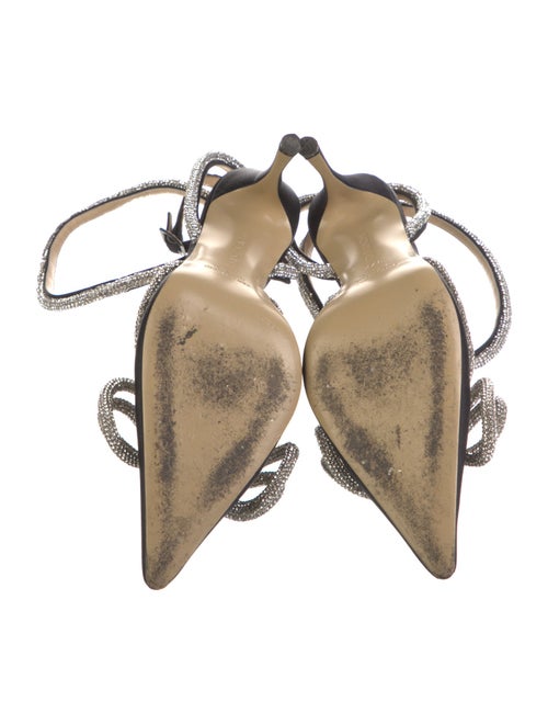 Mach & Mach Satin Bow Accents Slingback Pumps