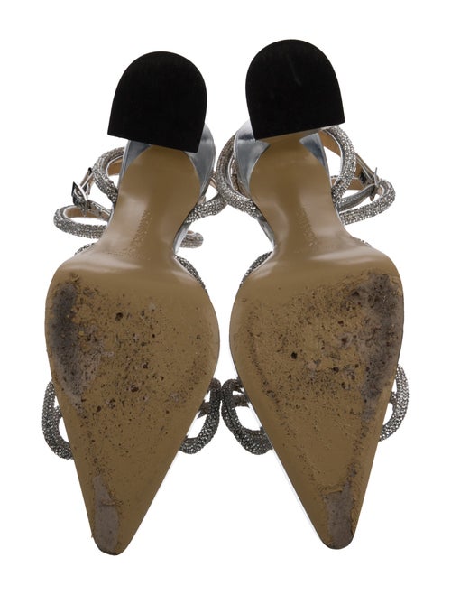 Mach & Mach Patent Leather Bow Accents Slingback Pumps