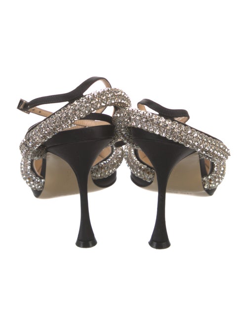 Mach & Mach Satin Bow Accents Slingback Pumps